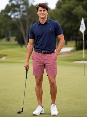 Tommy Hilfiger Men's Coral-Pink Golf Shorts